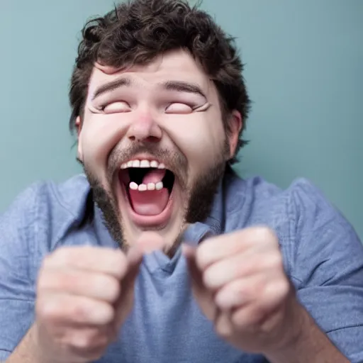 Image similar to man laughing uncontrollably extremely funny