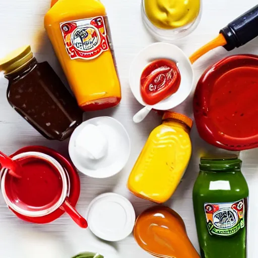 Image similar to people fighting over condiments, messy, condiment fight