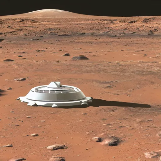 Prompt: a spaceship landing on Mars