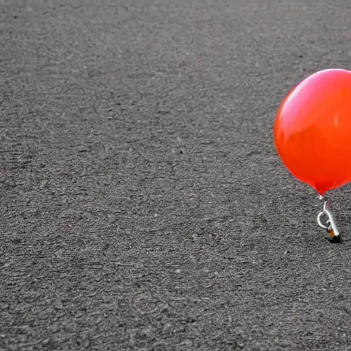 Image similar to hot air baloon tied to the ground with a sailor's anchor. hopper style.