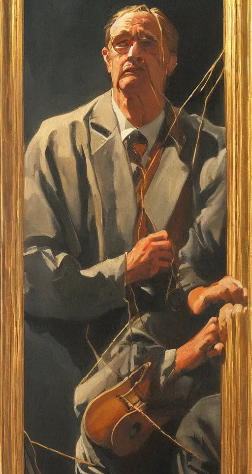 Prompt: a painting of a string man by brothers hildebrandt