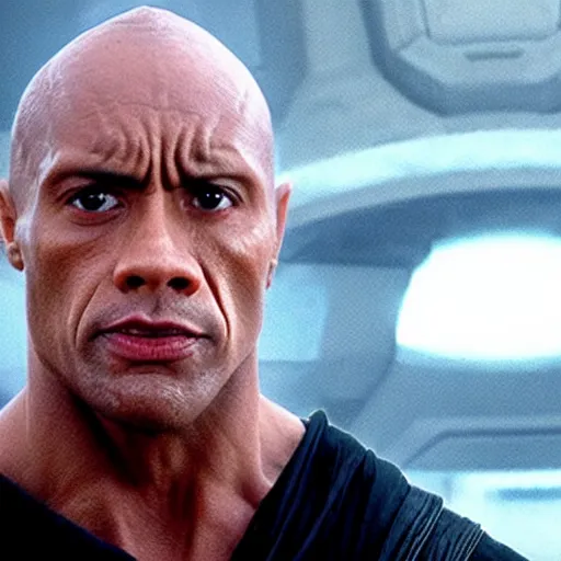 Prompt: The Rock playing Palpatine in Star Wars