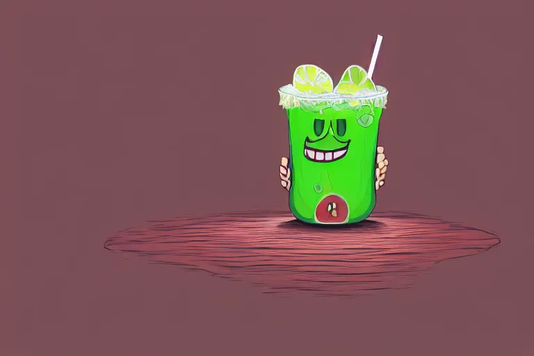 Image similar to a sad anthropomorphic spilled drink crying, digital art