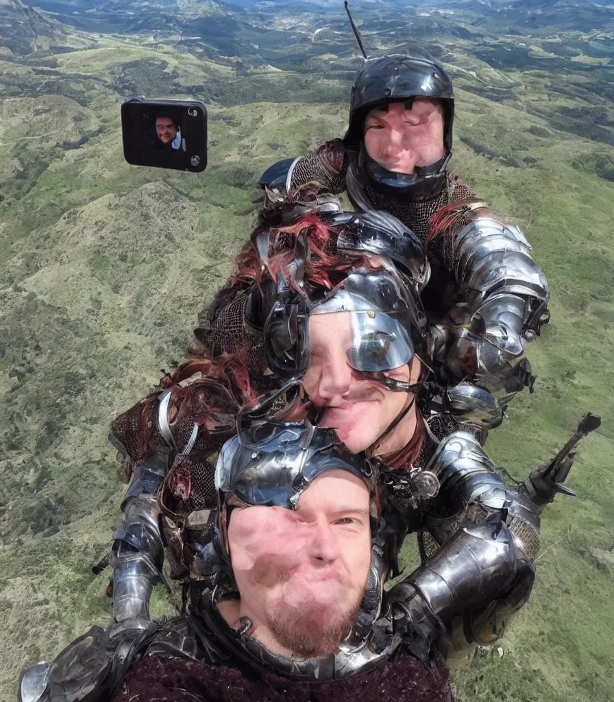 Prompt: selfie as taken by a 1500's English knight