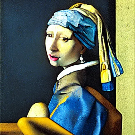 Prompt: retarded wolf, johannes vermeer