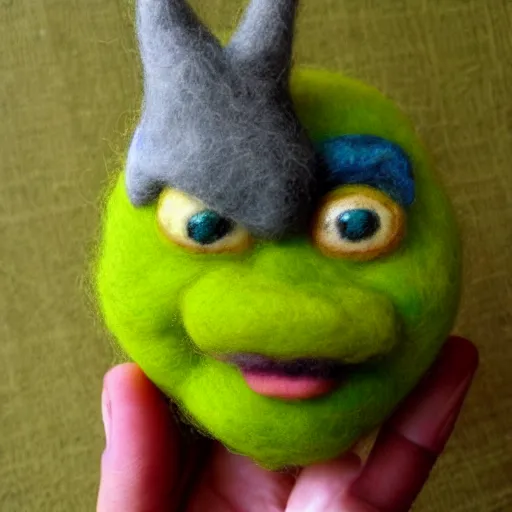 Image similar to shrek needle felted + needle felting art