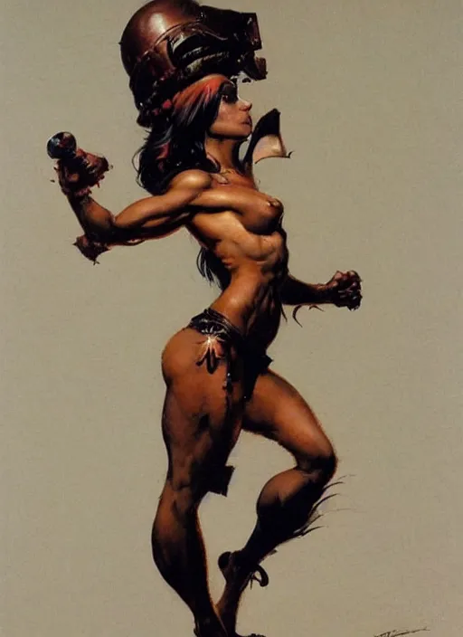 Image similar to ample golden saint girl, strong line, deep color, beautiful! coherent! by frank frazetta, by brom, low angle