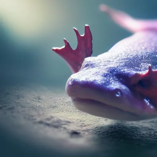 Image similar to a closeup shot of an axolotl, dramatic lighting, cinematic, extremly high detail, photorealistic, cinematic lighting, artstation