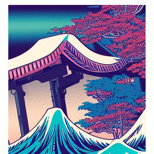 Image similar to synthwave urban grunge by hokusai
