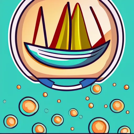 Image similar to Ship in a bottle, sticker, colorful, illustration, highly detailed, smooth and clean vector curves, no jagged lines, vector art, smooth