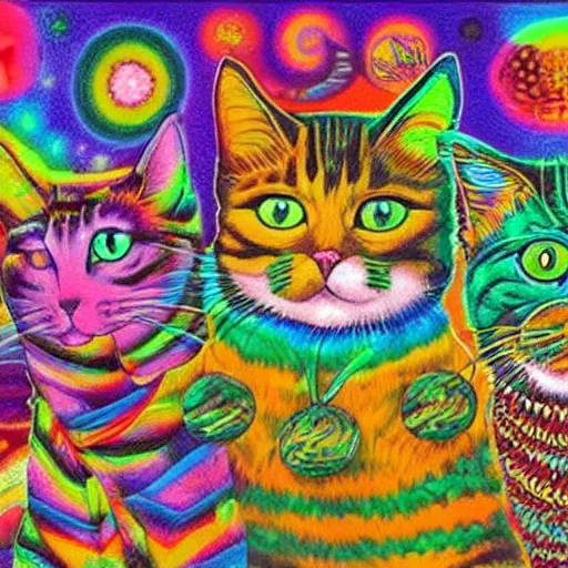 Prompt: cat, LSD, DMT, MDMA