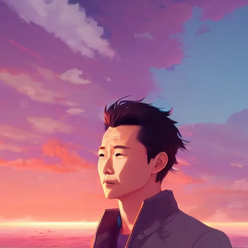 Prompt: portrait of daniel dae kim, island background, rich vivid colors, ambient lighting, dynamic lighting, 4k, official media, anime key visual, makoto shinkai, ilya kuvshinov, lois van baarle, rossdraws, detailed, trending on artstation