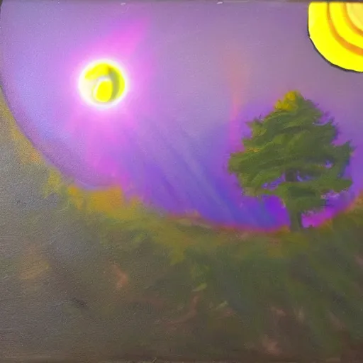 Prompt: outer wilds solar eclipse, beautiful, oil painting