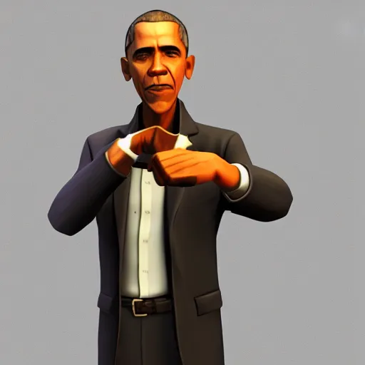 Image similar to obama as the spy from TF2, high quality SFM Render