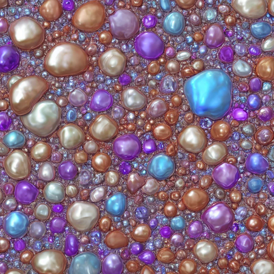 Image similar to lot of beautiful gems in every possible color, type, size, and shape. ornated with shiny thin silver and copper wires. abstract composition made of crystals, pearls and bismuth. hyperrealistic render. smooth silky pastel color palette. transparent colorful surfaces. gigapixel render. polished. discodiffusion render by machine. delusions. 8 k 3 d shaded.