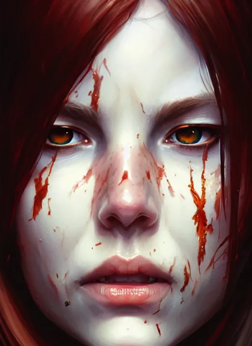 Image similar to a _ fantasy _ style _ portrait _ painting _ of white female with scar under left eye, holy oil _ painting _ unreal _ 5 _ daz. _ rpg _ portrait _ extremely _ detailed _ artgerm _ greg _ rutkowski _ greg