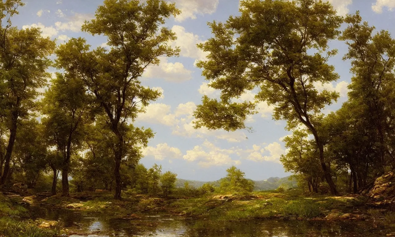 Prompt: a serene landscape painting by william trost richards