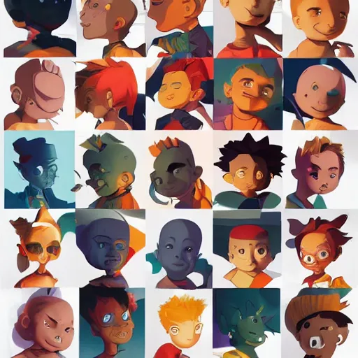 Image similar to face icon stylized minimalist rugrats, loftis, cory behance hd by jesper ejsing, by rhads, makoto shinkai and lois van baarle, ilya kuvshinov, rossdraws global illumination