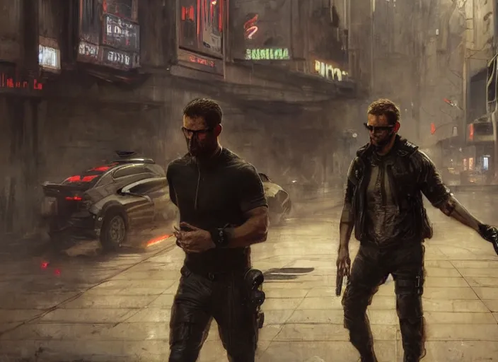 Image similar to sam fisher evading mercs ( blade runner 2 0 4 9, dystopian, cyberpunk 2 0 7 7 character design ). orientalist portrait by john william waterhouse and james gurney and theodore ralli and nasreddine dinet, oil on canvas. cinematic, hyper realism, realistic proportions, dramatic lighting, high detail 4 k