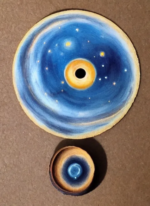 Image similar to realistic miniature of planets in the donut shape on space