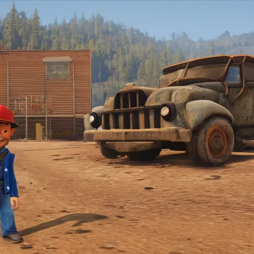 Image similar to bob the builder in red dead redemption 2