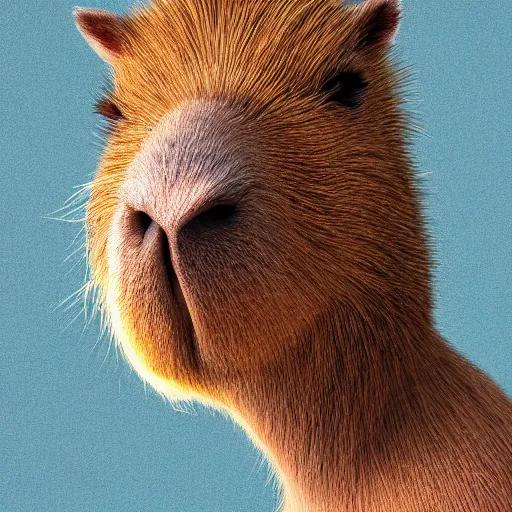 Image similar to capybara head on a human body 4k resolution, 8k resolution, HD Quality, highly detailed, very detailed, detailed, studio quality lighting, digital art, trending on Artstation