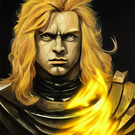 Abstract oil painting of dio brando