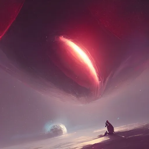 Image similar to alone in outer space by greg rutkowski, ultradetailed digital painting, 8 k, realism, intriguing