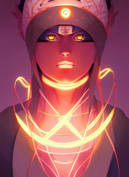 Image similar to symmetry!! naruto, naruto anime, glowing lights!! intricate, elegant, highly detailed, digital painting, artstation, concept art, smooth, sharp focus, illustration, art by artgerm and greg rutkowski and alphonse mucha