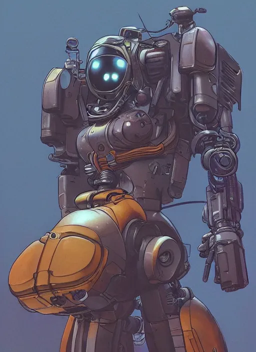 Image similar to goldfish piloting a mech suit. portrait by stonehouse and mœbius and will eisner and gil elvgren and pixar. realistic proportions. dystopian. cyberpunk 2 0 7 7, apex, blade runner 2 0 4 9 concept art. cel shading.