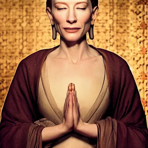 Prompt: cate blanchett as buddha