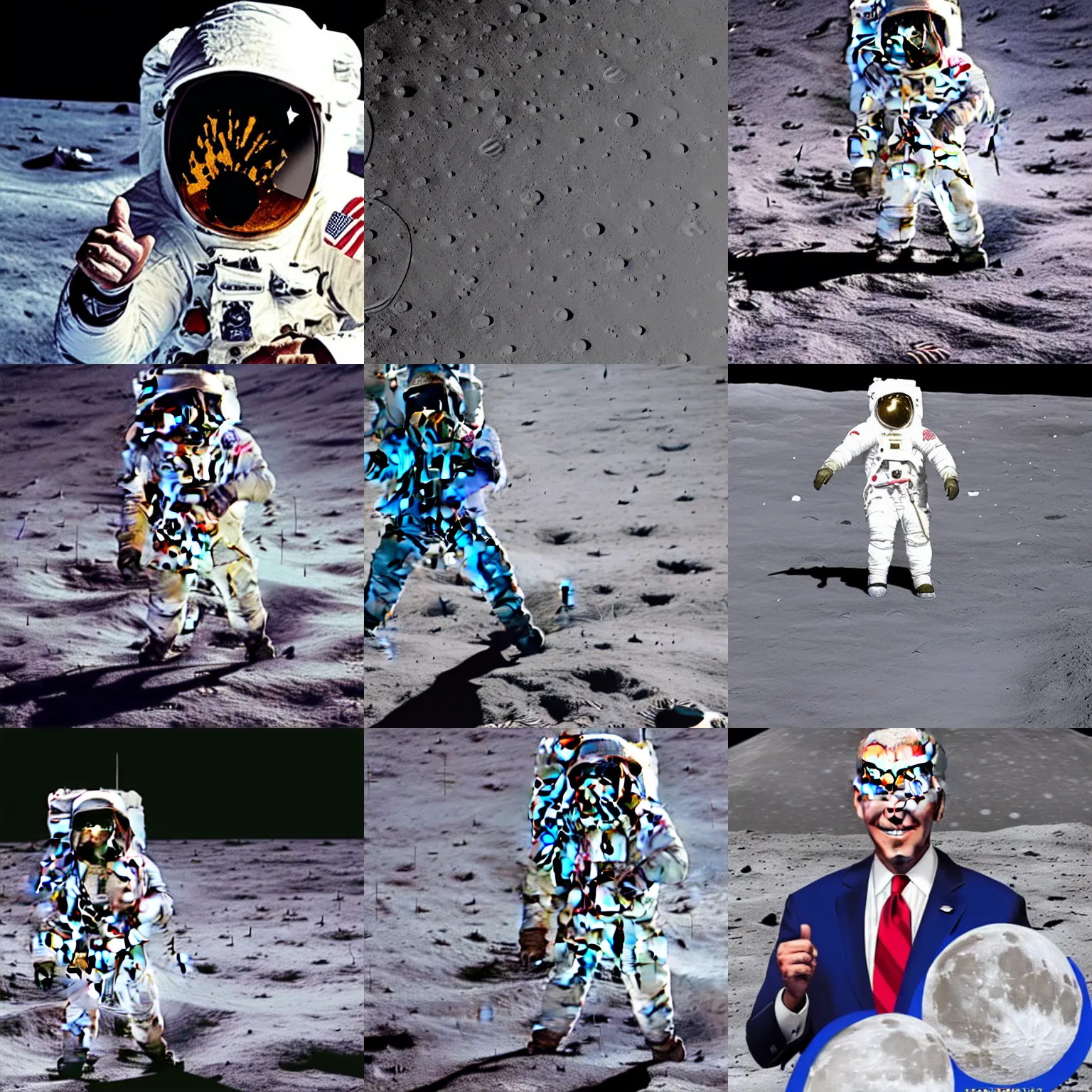 Prompt: Joe biden doing a dab on the moon, hyper realistic, 4k