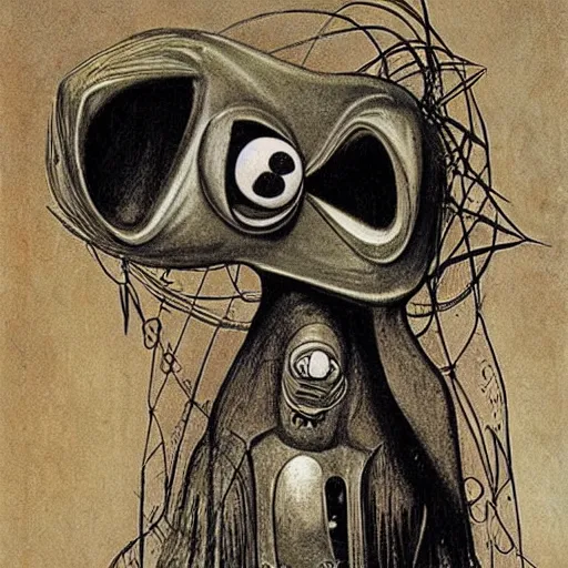 Prompt: Muppets designed by H.R. Giger and Hieronymus Bosch