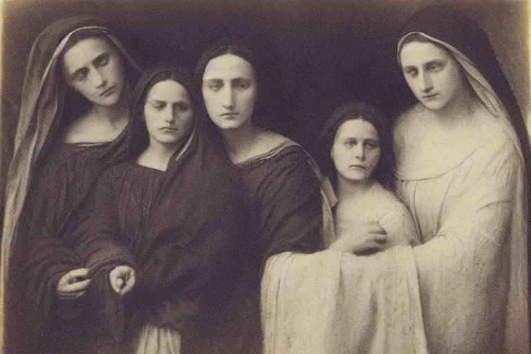 Image similar to the three marys at the sepulchre, julia margaret cameron