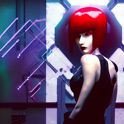 Image similar to ghost in the shell inspired avant-garde art, deco fashion, highly detailed, photorealistic portrait, bright studio setting, studio lighting, crisp quality and light reflections, unreal engine 5 quality render