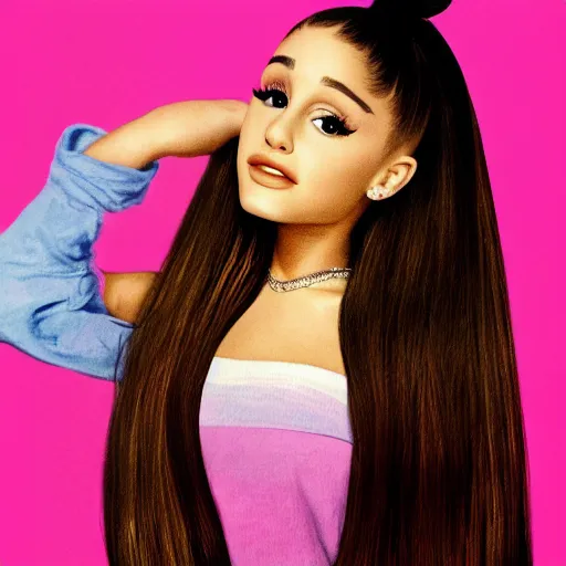 Prompt: portait of ariana grande, by dr seuss