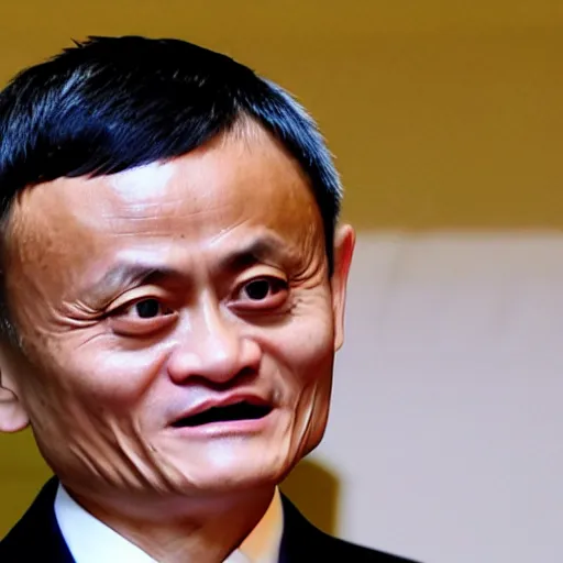 Prompt: jack ma is looking very surprised and shocked