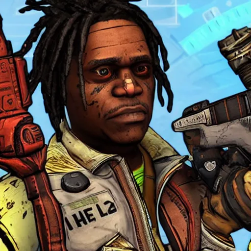 Image similar to Chief Keef in borderlands 2 very detailed 4K quality super realistic