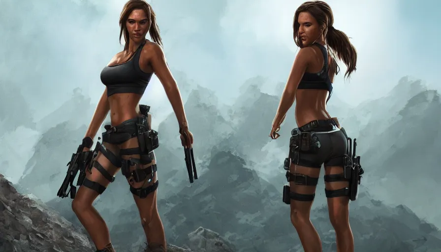 Prompt: Jessica Alba is Lara Croft, hyperdetailed, artstation, cgsociety, 8k