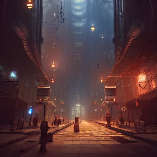 Image similar to inside an etheral dieselpunk city, highly detailed, 4k, HDR, award-winning, octane render, trending on artstation, volumetric lighting