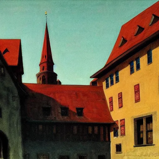 Prompt: nuremberg castle by edward hopper