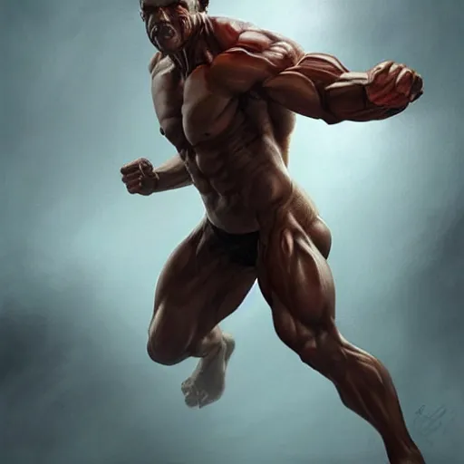 Prompt: very muscular man, mutant, translucent skin, full body, painted by stanley lau, painted by greg rutkowski, painted by stanley, artgerm, masterpiece, digital art, trending on arts