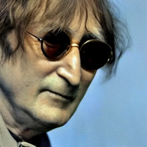 Image similar to A colored colorized real photograph of old John Lennon as an old man in his eighties with short hair in the 2010s, Old John Lennon, taken in the early 2020s, taken on a 2010s Camera, realistic, hyperrealistic, very realistic, very very realistic, highly detailed, very detailed, extremely detailed, detailed, digital art, trending on artstation, headshot and bodyshot, detailed face, very detailed face, very detailed face, real, real world, in real life, realism, HD Quality, 8k resolution, intricate details, colorized photograph, colorized photo, John Lennon as an old man with short hair, old, old man