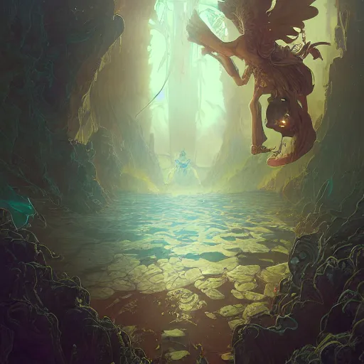 Image similar to Highly detailed portrait of Baphomet, unreal engine, fantasy art by Greg Rutkowski, Loish, Rhads, ferdinand knab, Makoto Shinkai and Lois van baarle, ilya kuvshinov, rossdraws, Tom Bagshaw, alphonse mucha, global illumination, radiant light, detailed and intricate environment