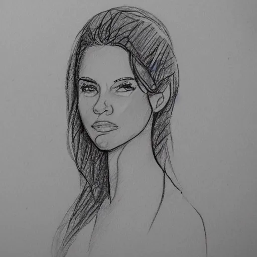 Image similar to a perfectly drawn sketch of a portrait of of woman, illustration, sketch