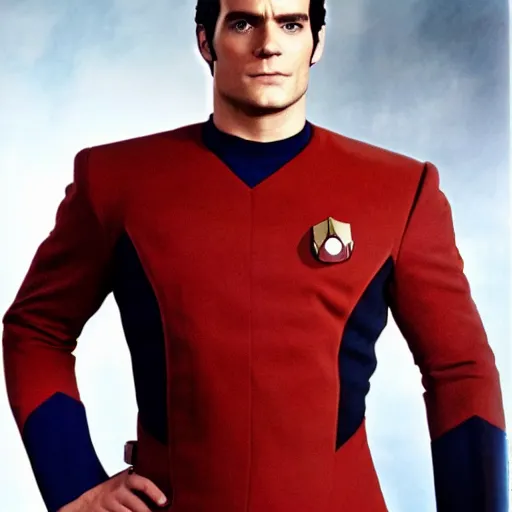 Image similar to a full body photograph of henry cavill as a star fleet captain from star trek next generation, full dress uniform, symmetrical face, extreme realism and detail, 8 k, completely framed, direct lighting, 3 5 mm photo, photorealistic, sharp focus