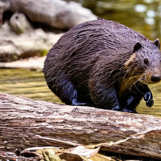 Image similar to photograph of a beaver being spit roasted