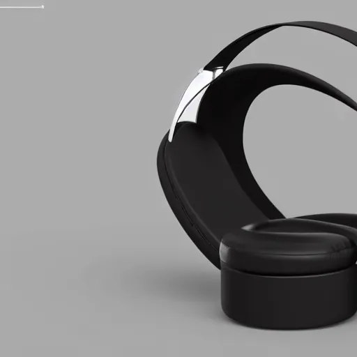 Image similar to wireless headphone stand, futuristic, techno, cyberpunk, product design, render, concept, fun, cute