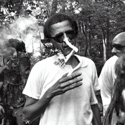 Image similar to obama smoking a blunt at woodstock