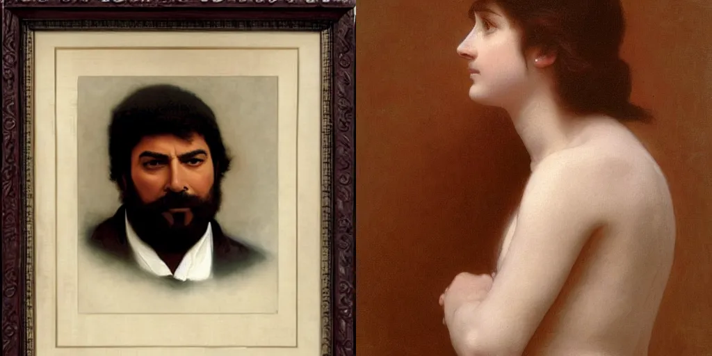 Prompt: mammooth animal portrait , by William-Adolphe Bouguereau.